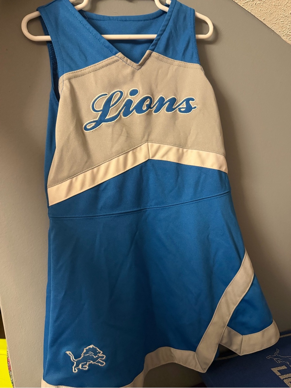 Kids Blue and Gray 'Lions' Cheer Dress